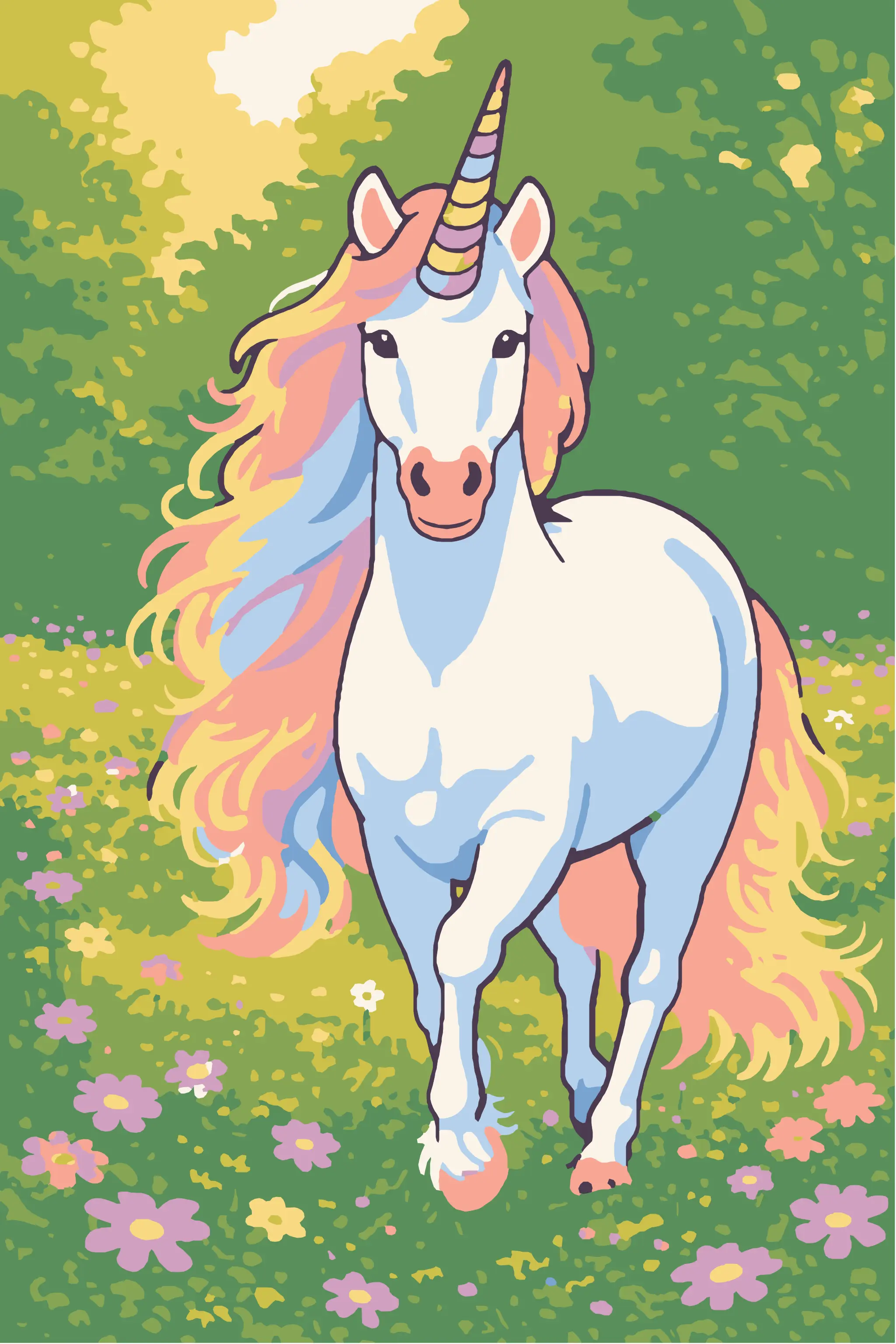 Coloriage mystère licorne pour enfants