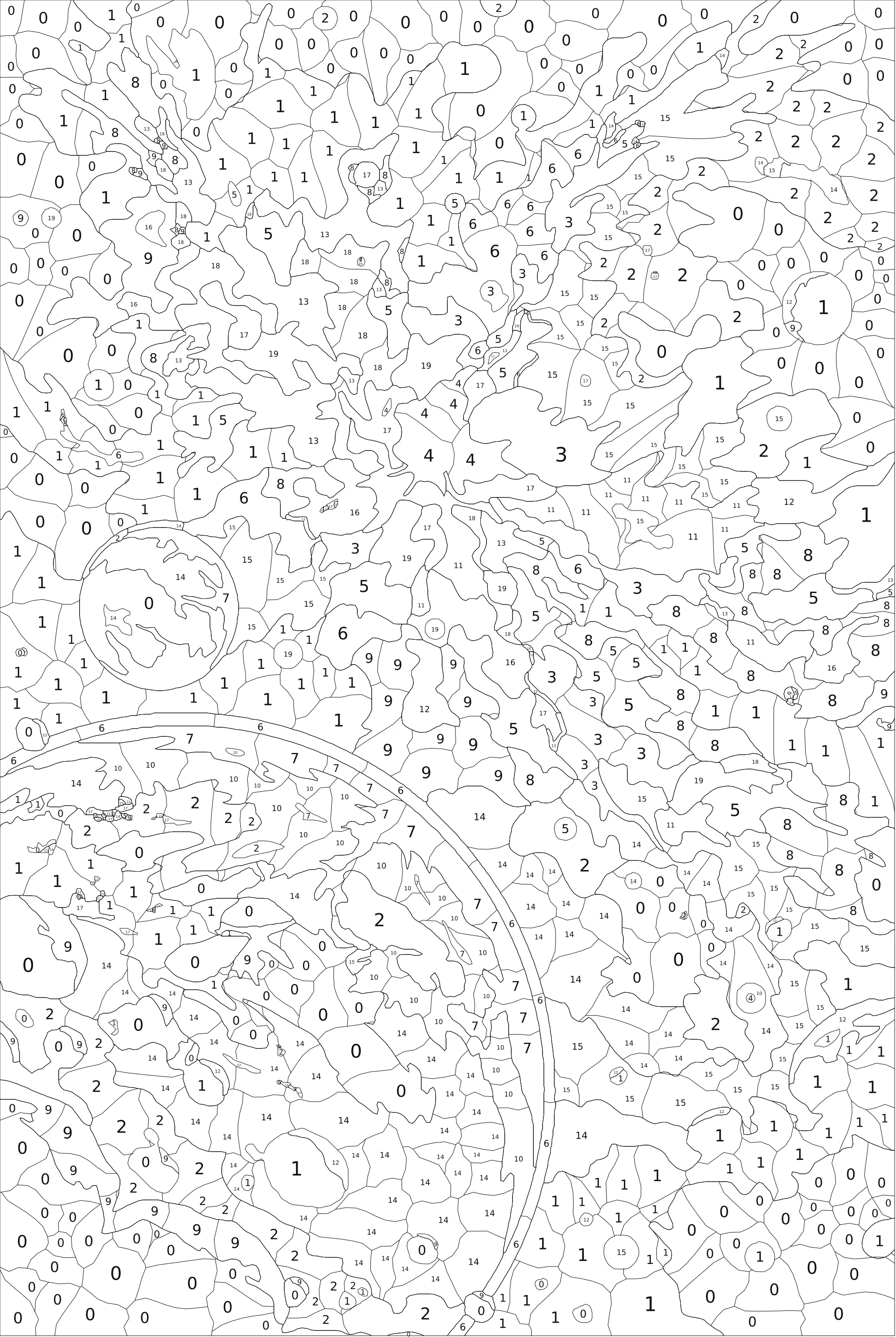 Grille de coloriage mystère à imprimer (espace)